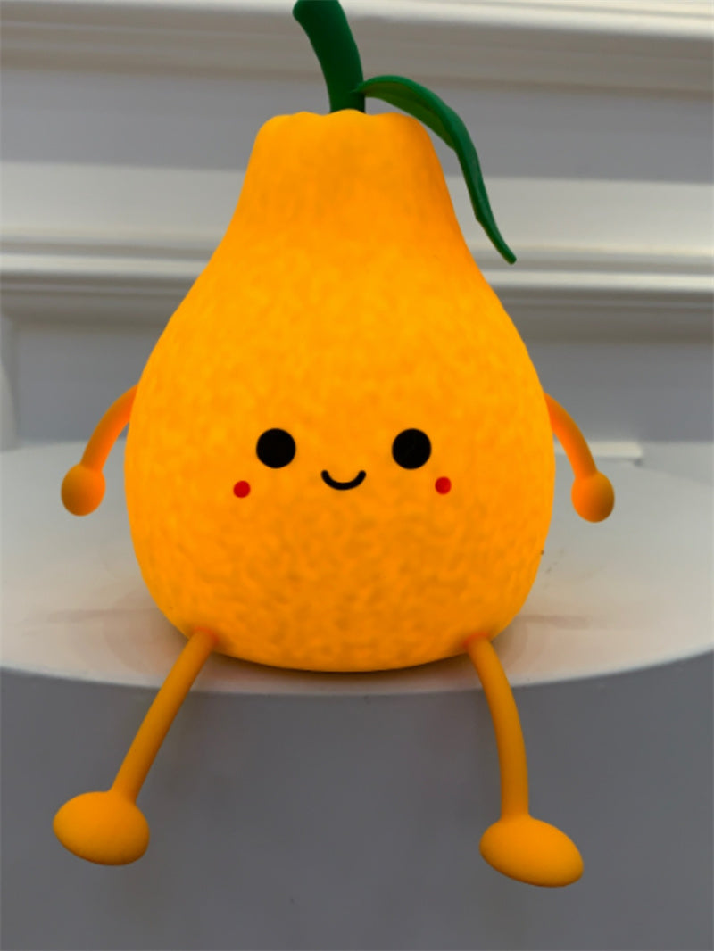 Fun Cartoon Fruit Night Light, Colorful Pear Atmosphere Light-Homelova