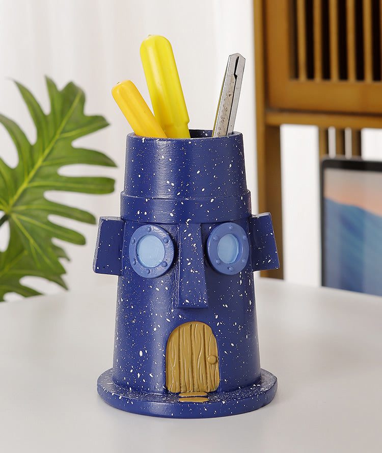 Fun Cartoon Mini Blue House Pen Holder&Storage Holder-Homelova