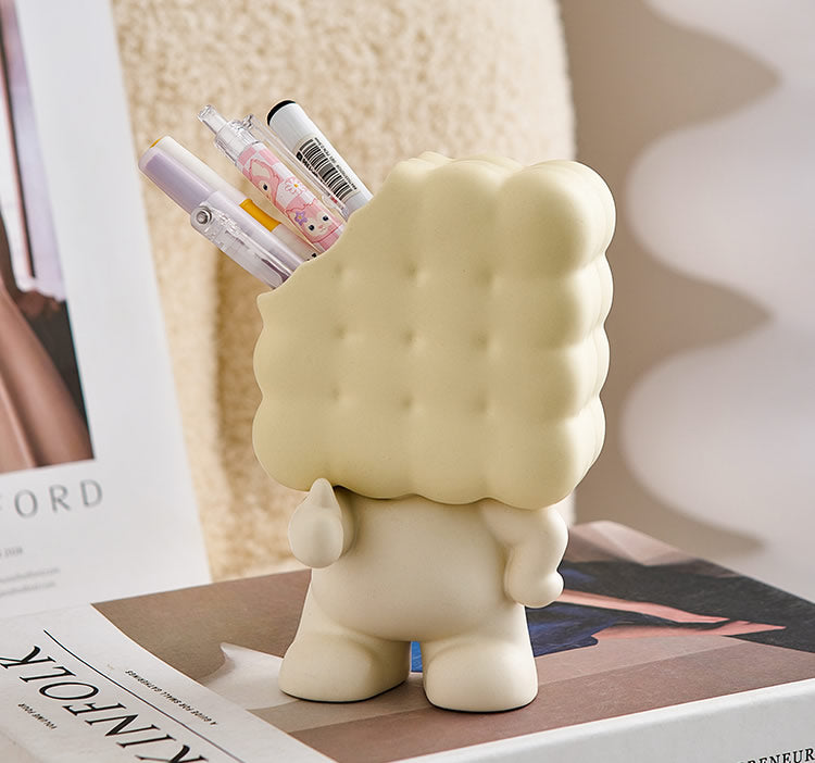 Fun Little Dessert Ceramic Pen Holder, Office Desk Decoration-Homelova