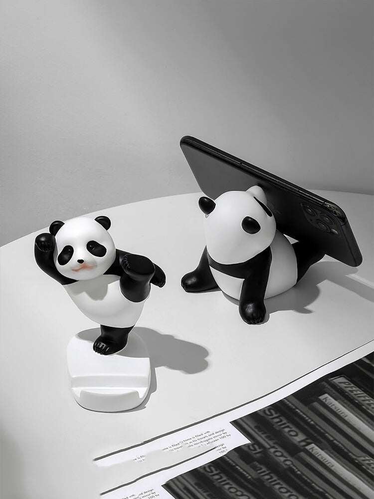 Fun Martial Arts Panda Phone Holder, Desktop Ornament, Creative Holiday Gift-Homelova