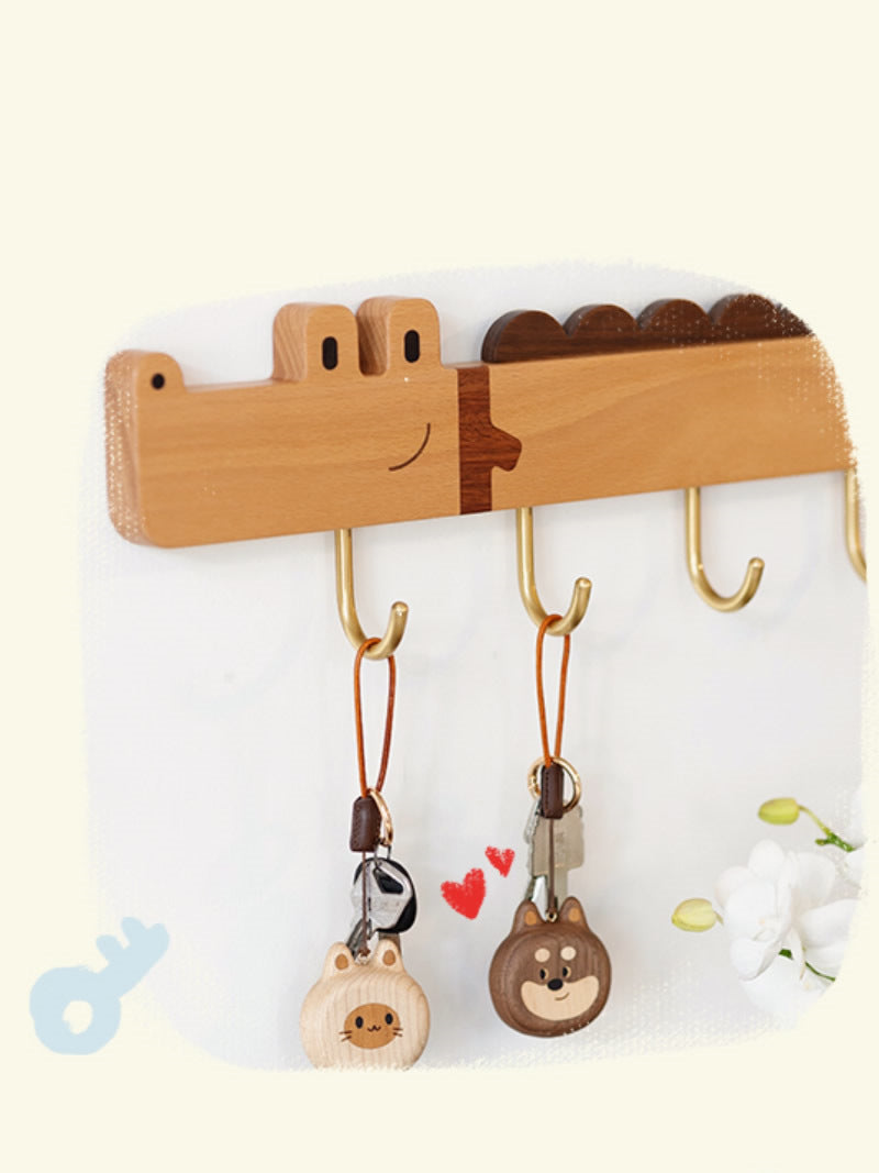 Fun Wooden Crocodile Wall Decor Hook, Kids Room Idea-Homelova