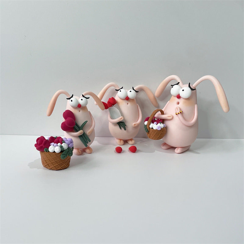Funny Big-Eyed Rabbit Desktop Small Ornaments, Creative Gift-Homelova
