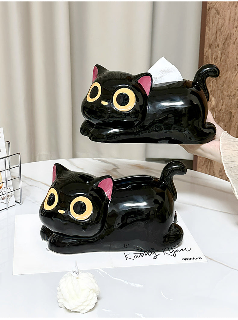 Funny Black Lying CatTissue Box - Creative Home Decorating Ideas-Homelova
