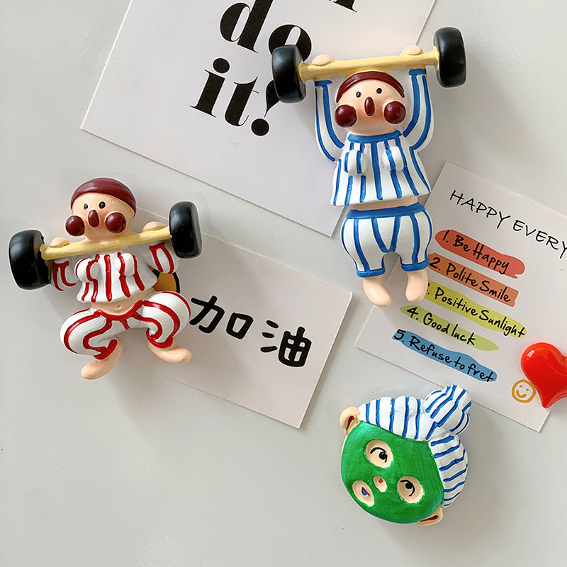 Funny Cartoon Clown Who Loves Sports Fridge Magnet, Kitchen Decoration-Homelova