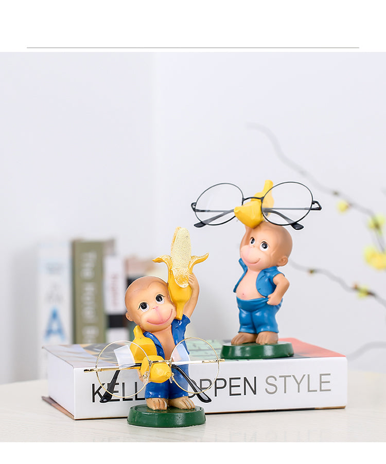 Funny Cartoon Monkey Glasses Holder, Desktop Decoration Ornaments-Homelova