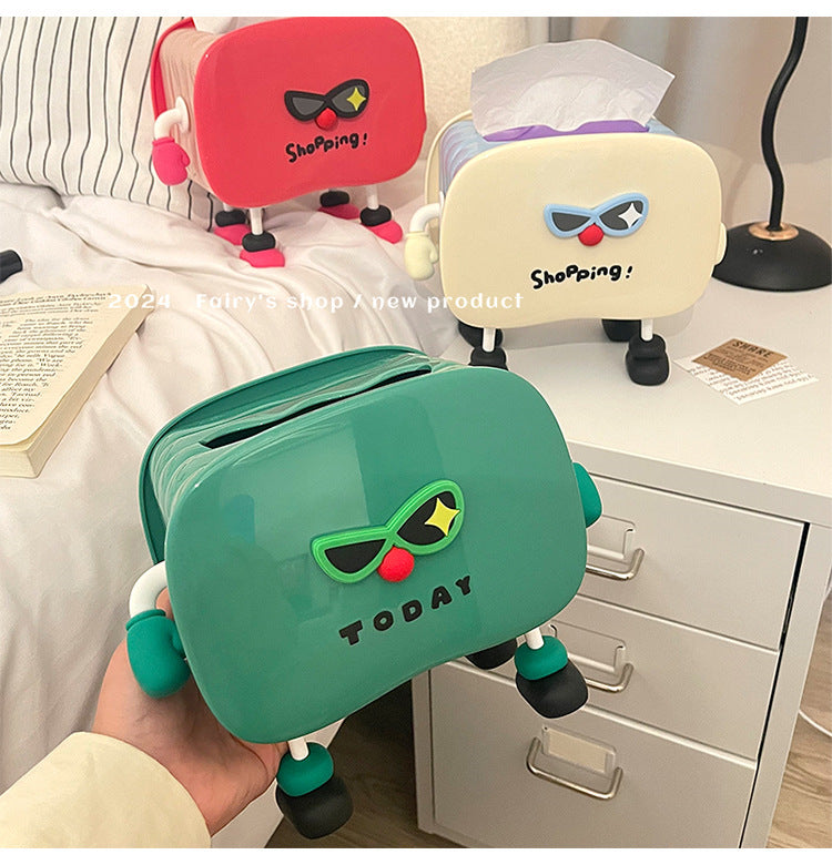Funny Cartoon Tissue Box With Sunglasses, Home Desktop Decoration-Homelova