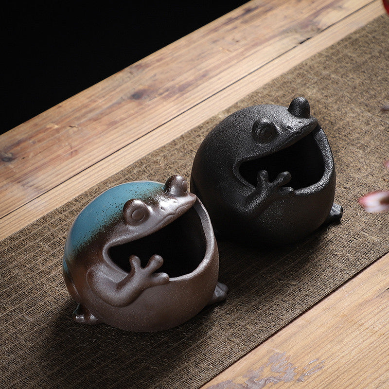 Funny Frog Ashtray With Big Mouth, Retro Design-Homelova