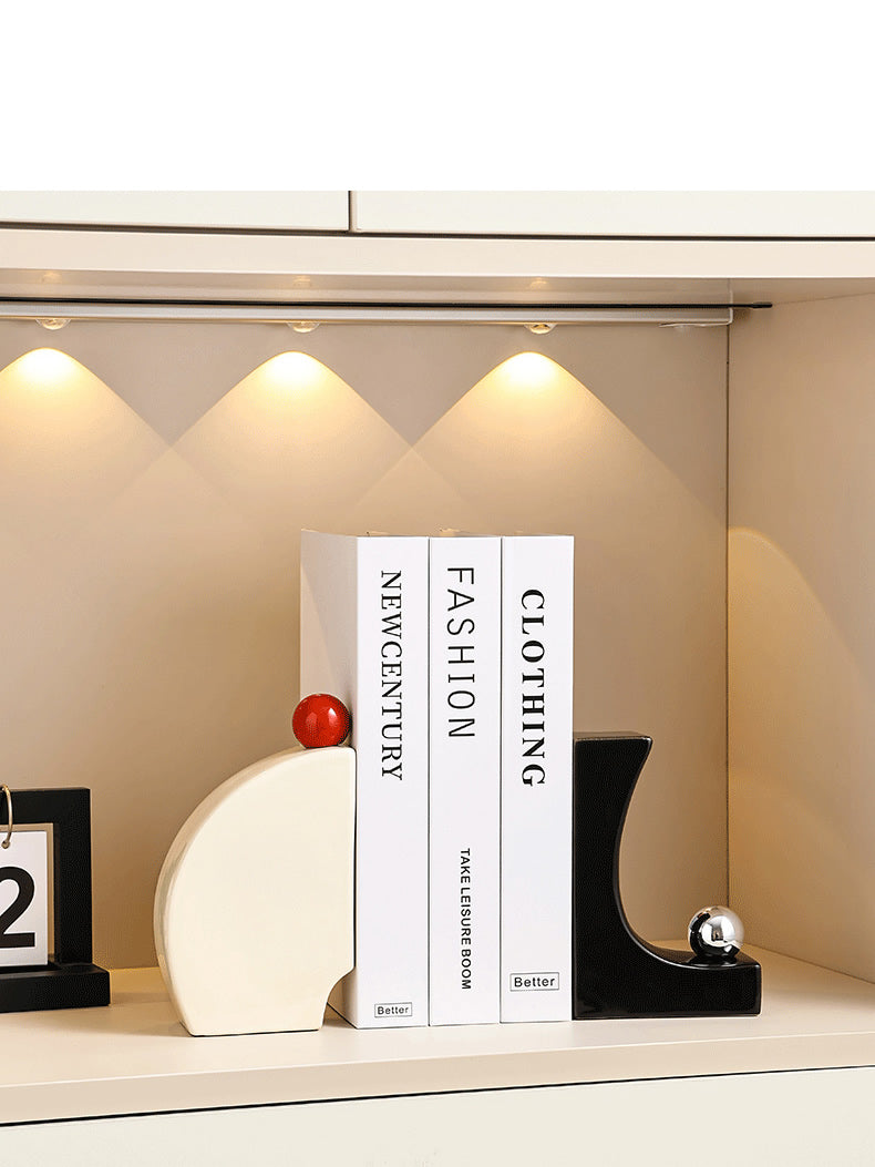Geometric Art Ceramic Bookends - Unique and Functional Book Organizers-Homelova