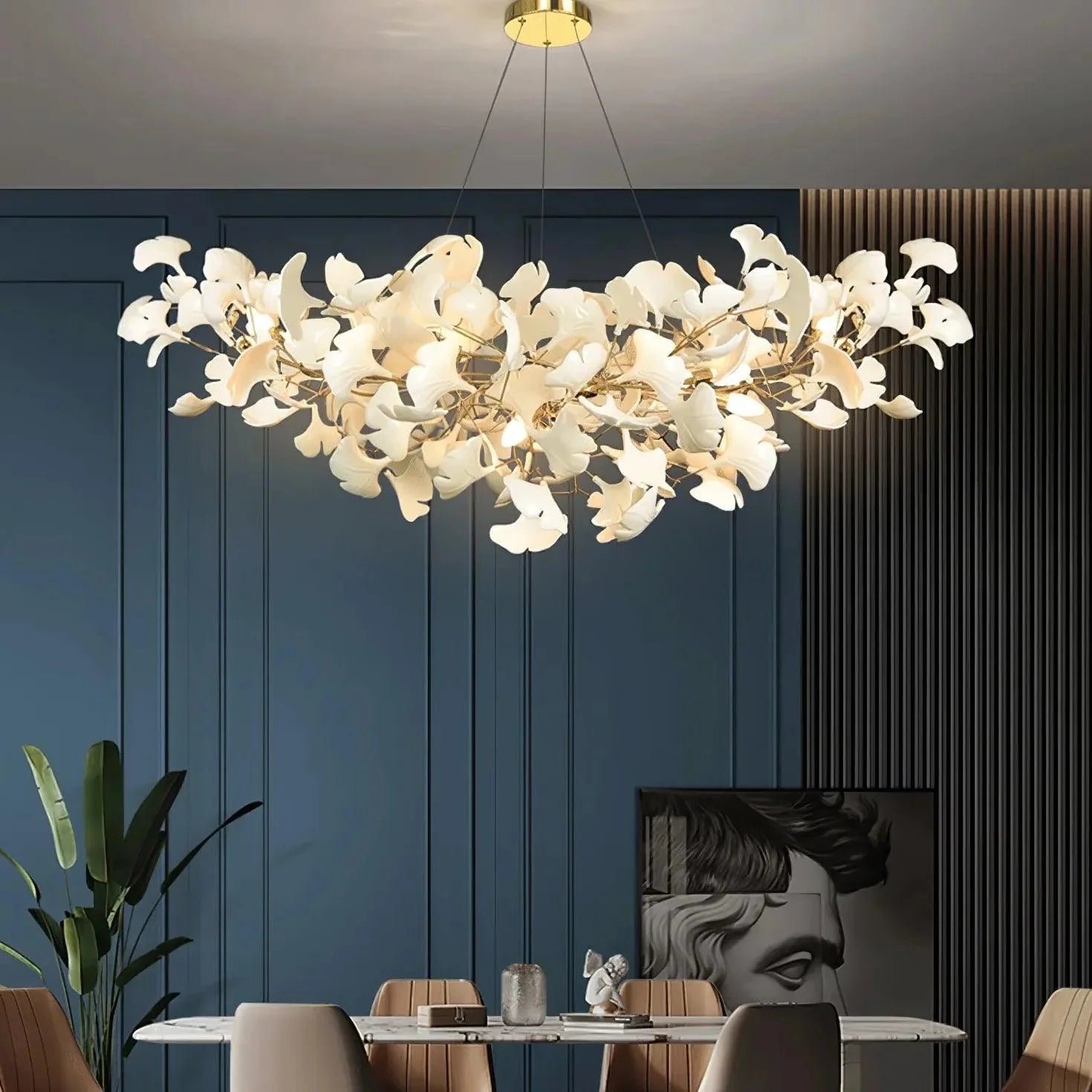 Ginkgo Leaf Shape Modern White LED Pendant Light-Homelova