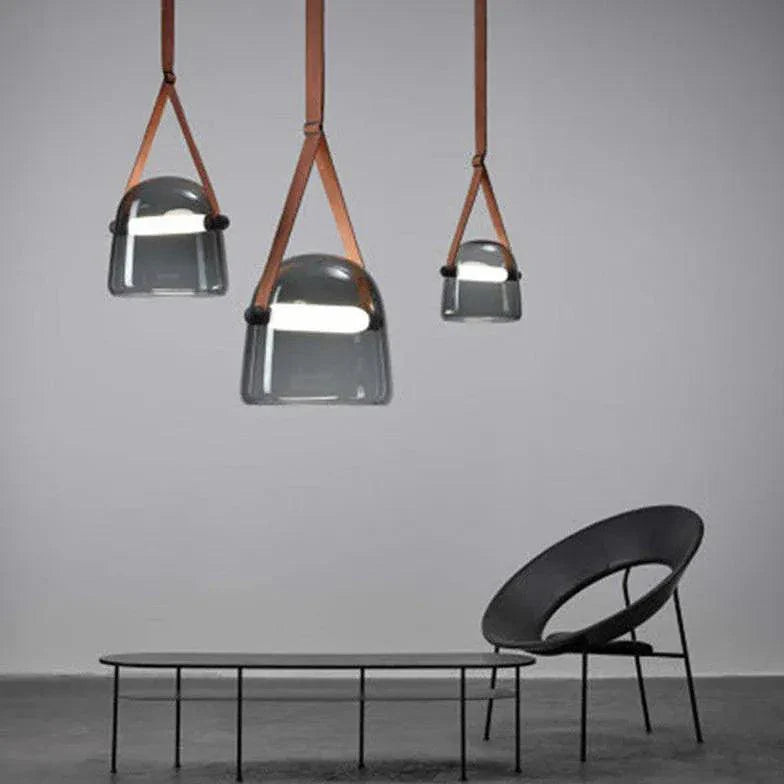 Gray Cup Glass Industrial Pendant Light-Homelova