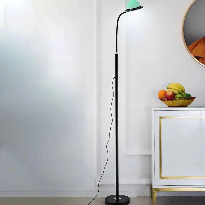 Green Lampshade Metal Pole Floor Lamp-Homelova