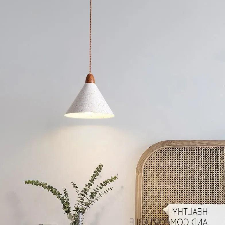 White Conical Modern Bedroom Pendant Light-Homelova
