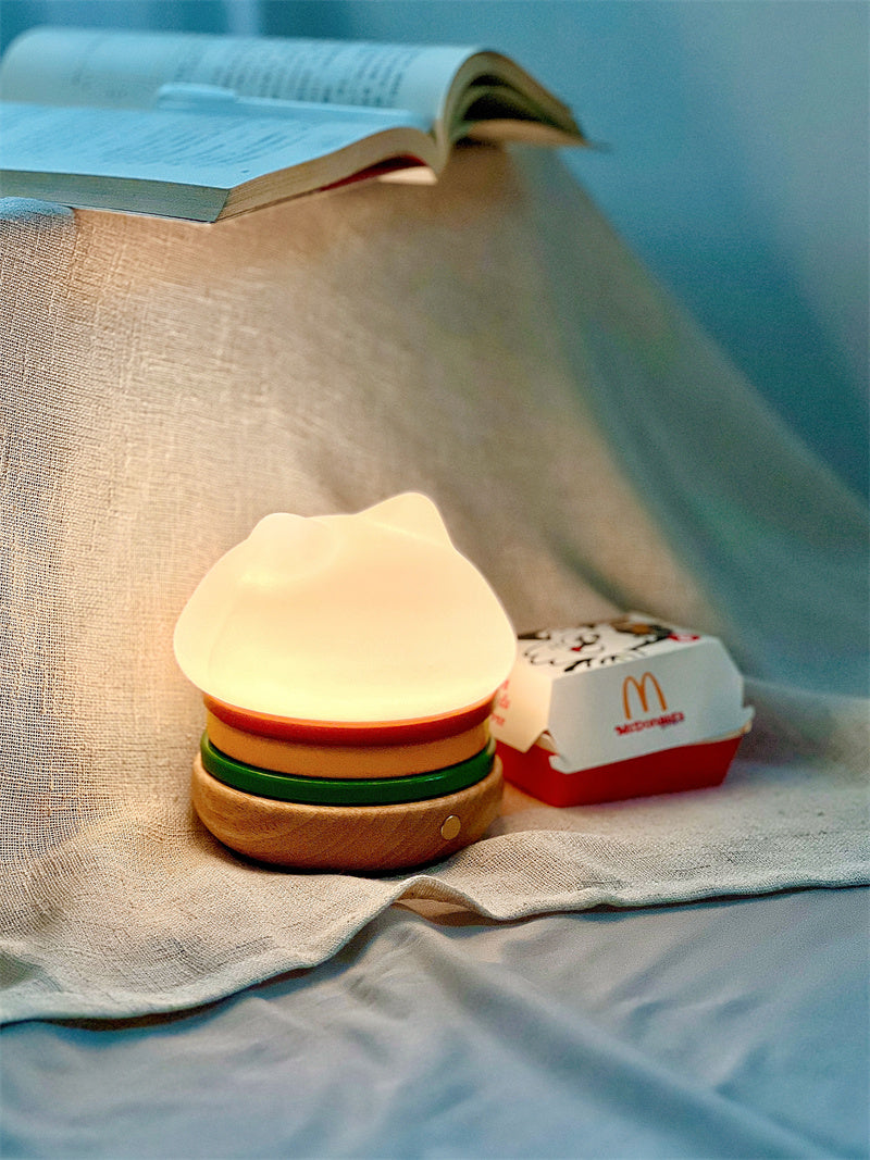 Hamburger Cat Led Small Table Lamp,Night Light, Romantic Valentine'S Day Gifts-Homelova