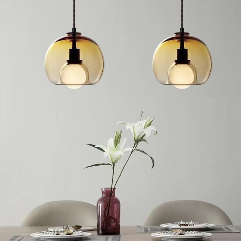 Handblown Glass Plug-in DIning Room Pendant Light-Homelova