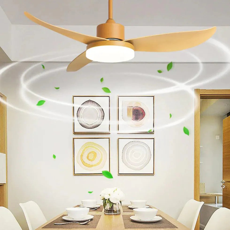 Curved Blade Modern Dining Room Fan Light-Homelova