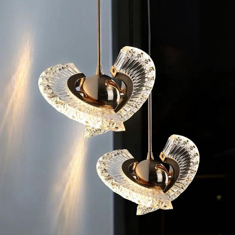 Angel Wings Shaped Crystal Pendant Light-Homelova