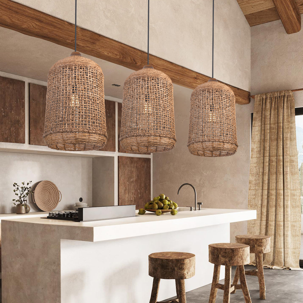 Large Rattan Kitchen Island  Pendant Light-Homelova
