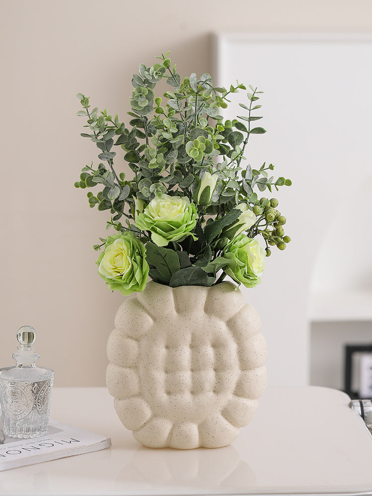 Artistic Ceramic Cookie Vase: Unique Floral Display-Homelova