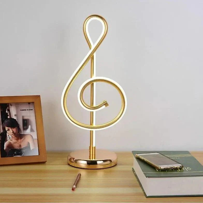 Golden Musical Note Creative Table Lamp-Homelova
