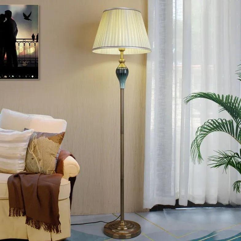 Light Beige Trapezoidal Retro Floor Lamp-Homelova