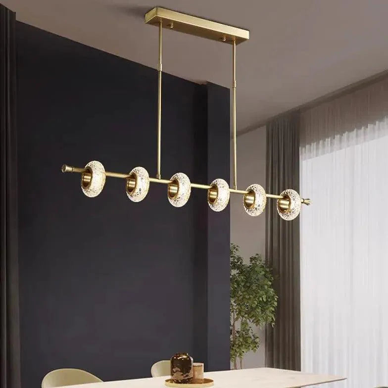 Long Ring Glass Gold Pendant Light-Homelova