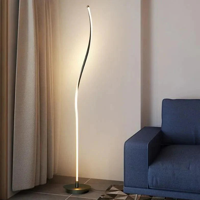Black and White Linear LED Floor Lamp-Homelova