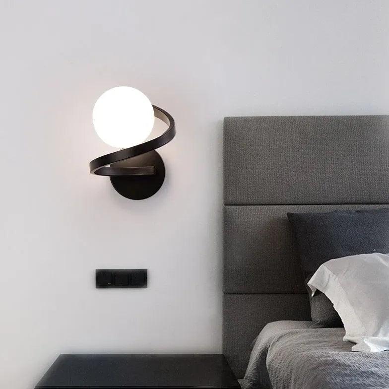 Spiral Globe Glass Bedroom Wall Lights-Homelova