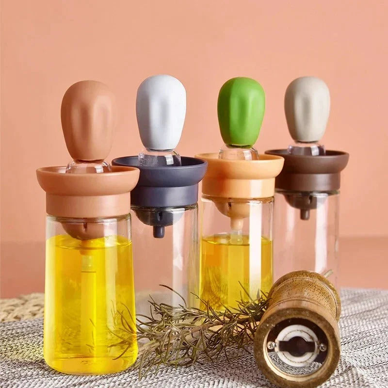 Oil Dispenser with Silicone Brush - Precise Dosing & Easy to Use for Cooking & Grilling-Homelova