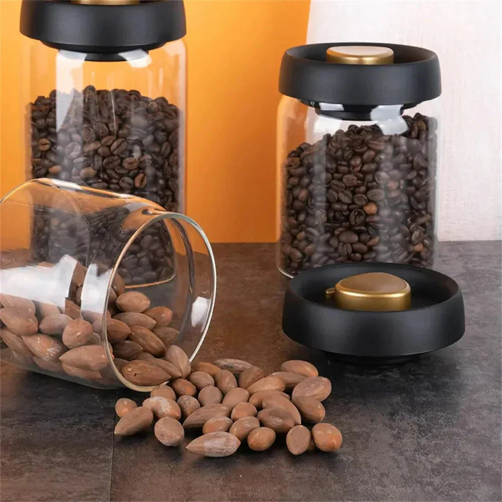 Glass Coffee Bean Storage Container With Flavour Protection Lid For Long - Lasting Freshness-Homelova