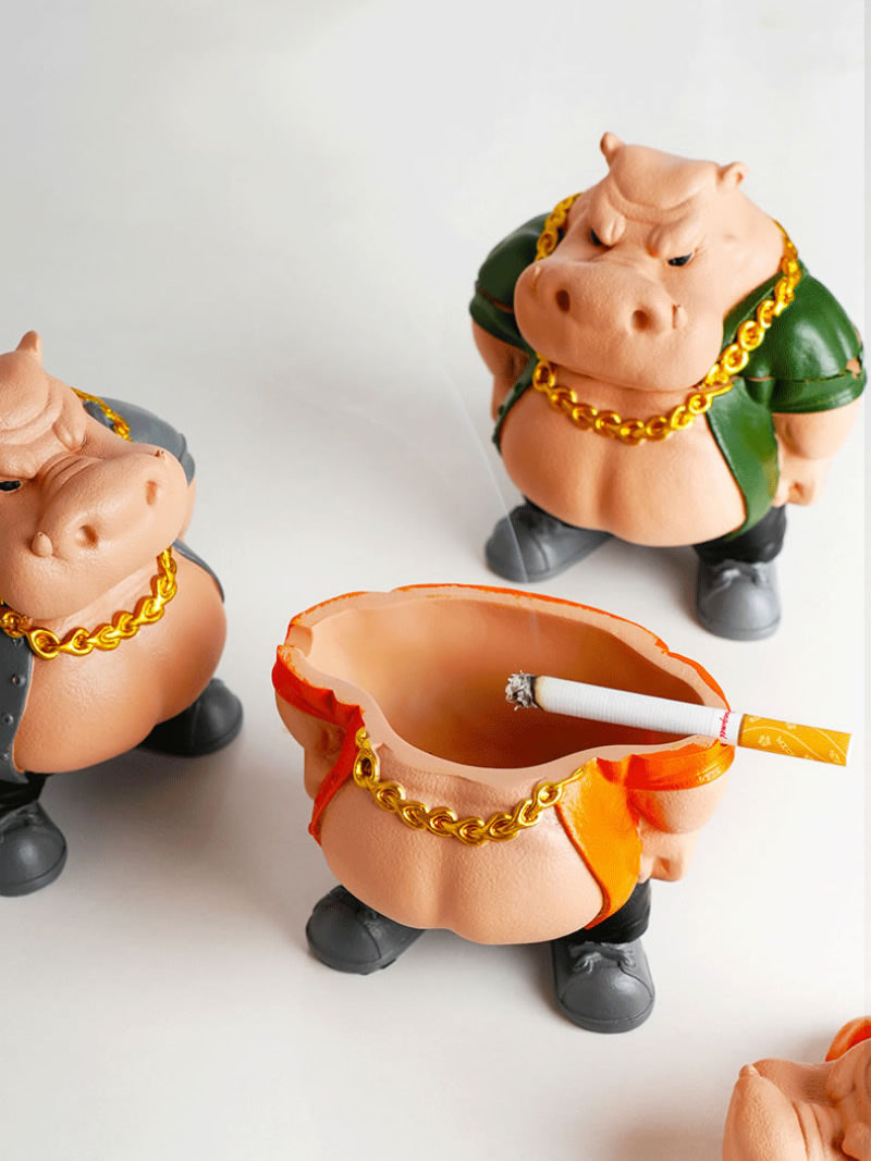 Mighty Hippopotamus Ashtray, Unique Desktop Decoration Gift-Homelova