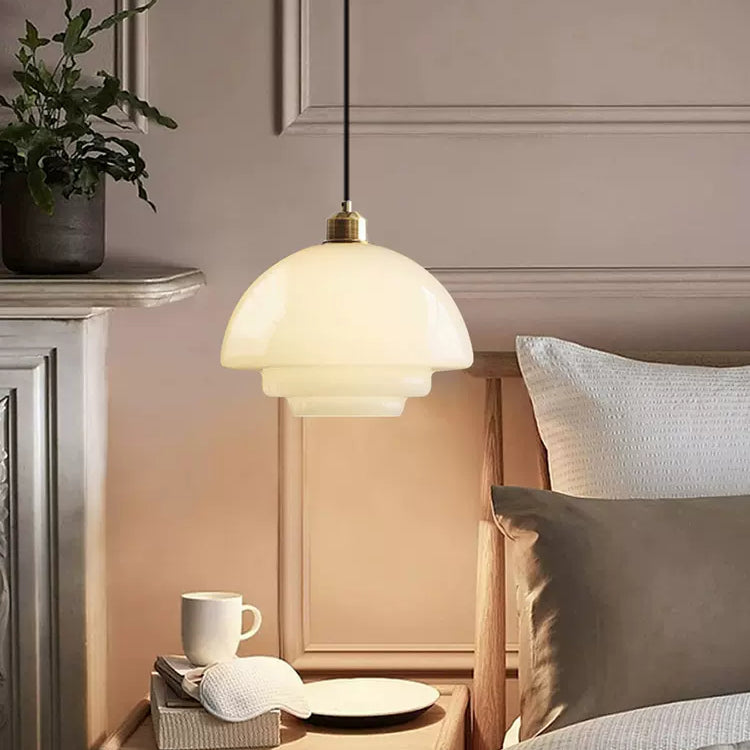 Milky White Glass Dining Room Pendant Light-Homelova