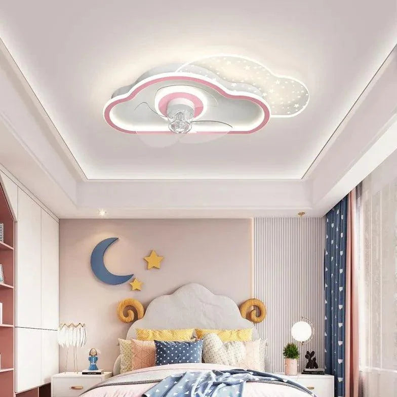 Transparent Cloud LED Ceiling Fan With Light-Homelova