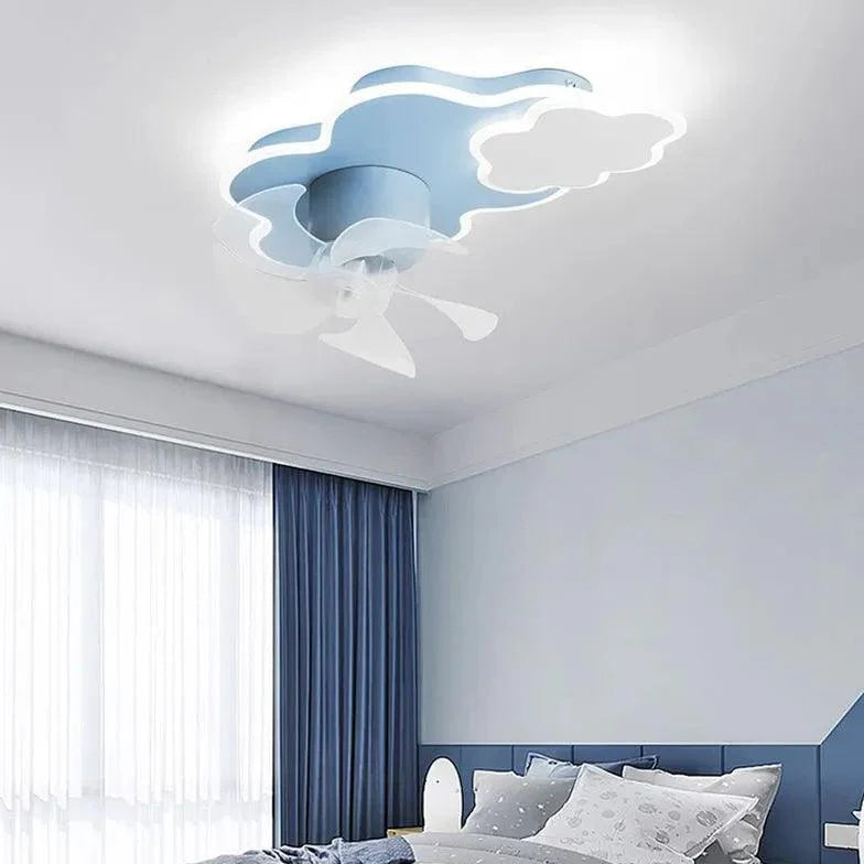 Blue Clouds Bedroom Ceiling Fan With Light-Homelova