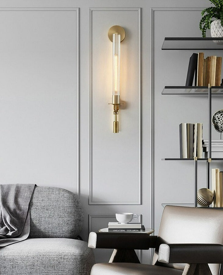 Modern Fluted Glass Wall Sconce-Homelova