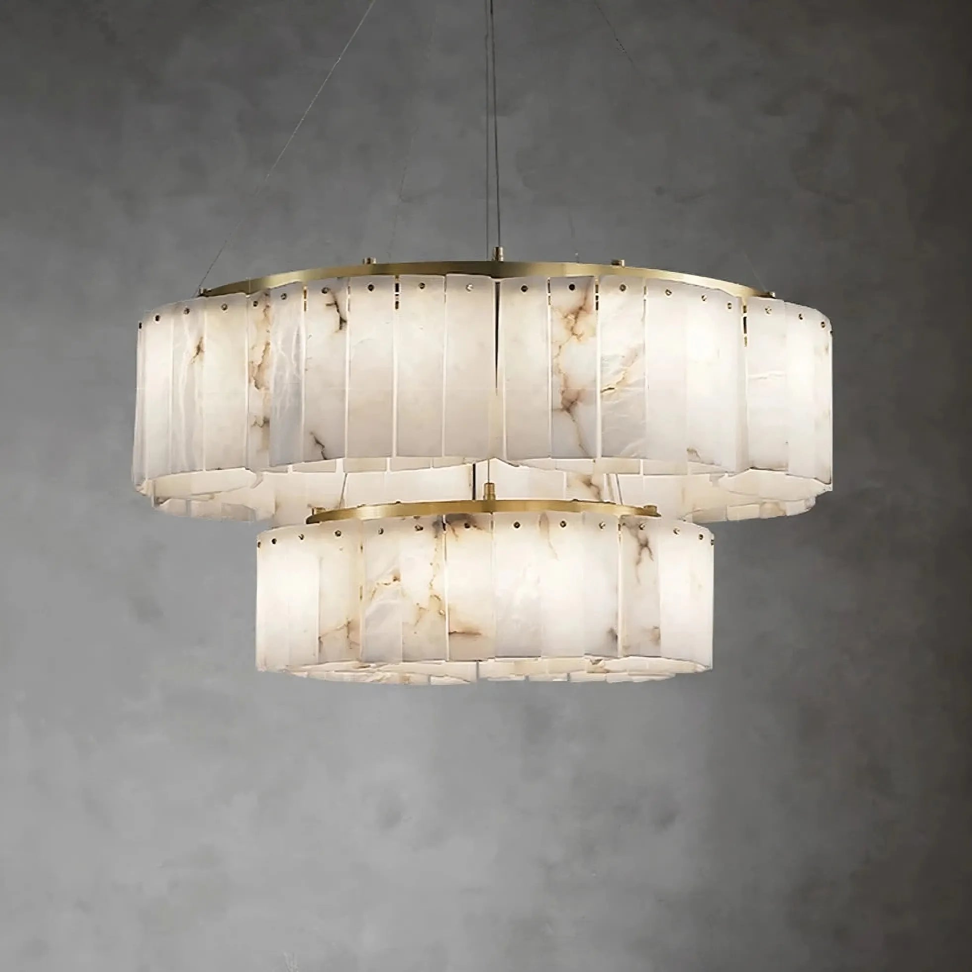 2-Tier Natural Marble Modern Chandelier-Homelova