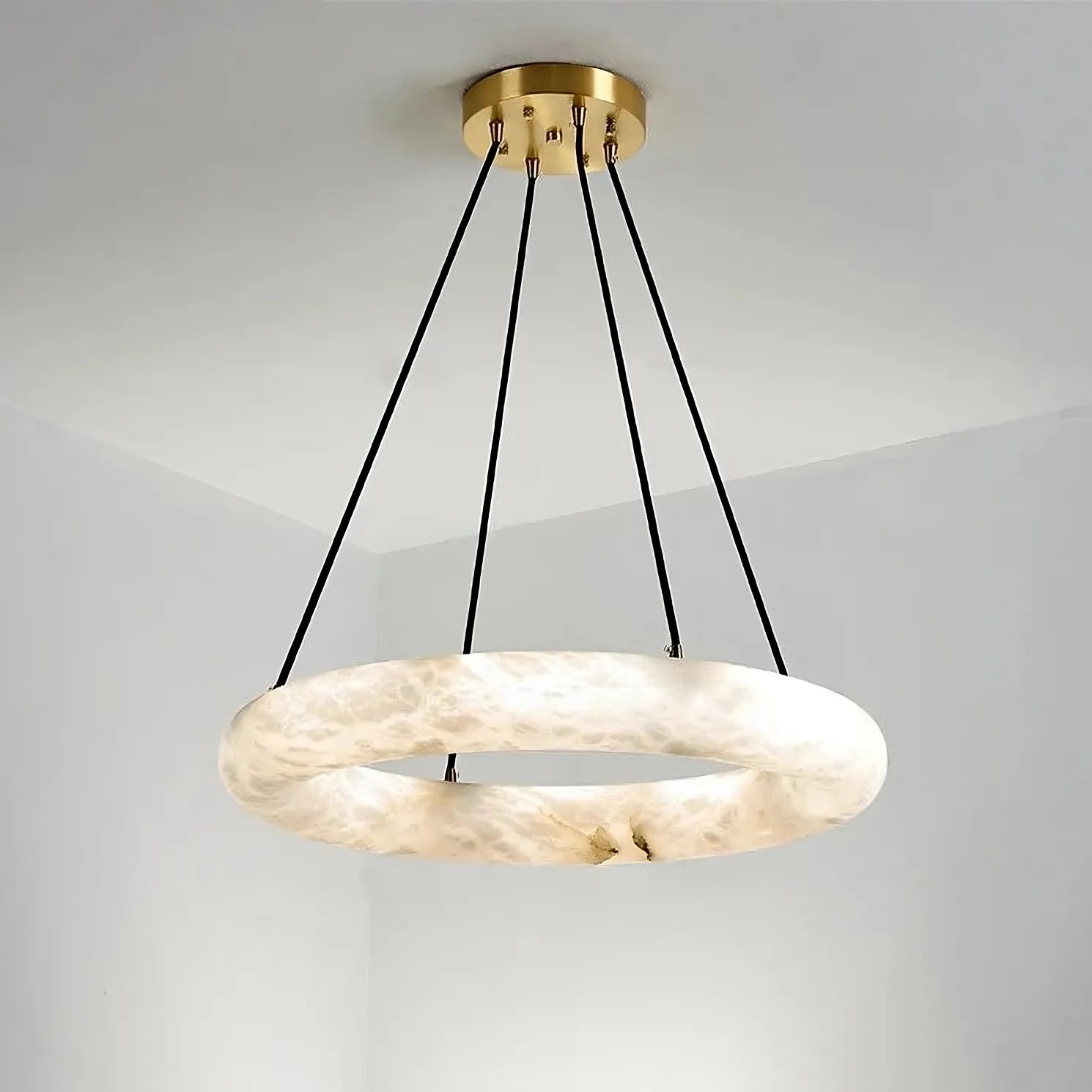 20" Natural Marble Wheel Chandelier-Homelova