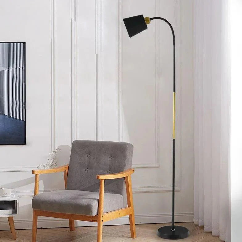 Black Curved Arm Modern Floor Lamp-Homelova