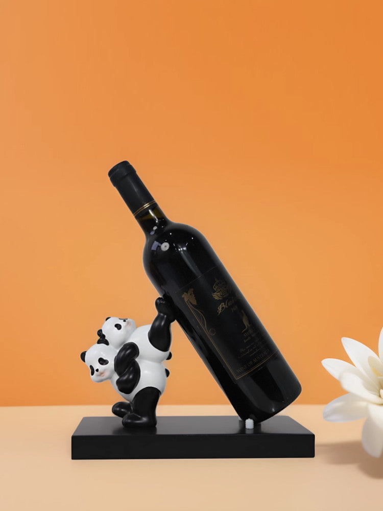 Mother and Baby Panda Wine Rack: Creative Decoration Bottle Holder-Homelova
