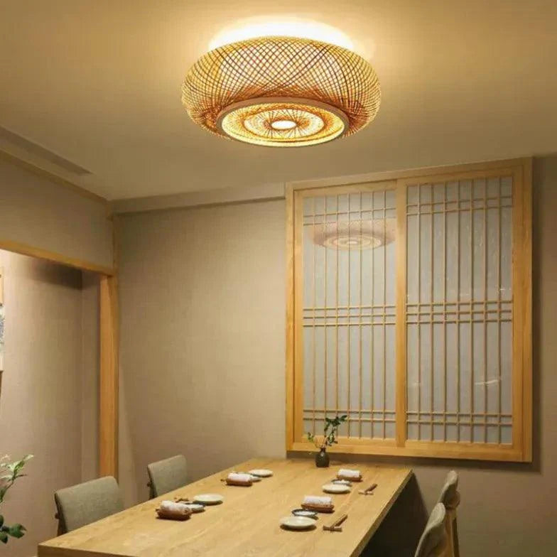 Close Weaving Floor Lamp Flush Ceiling Lights-Homelova