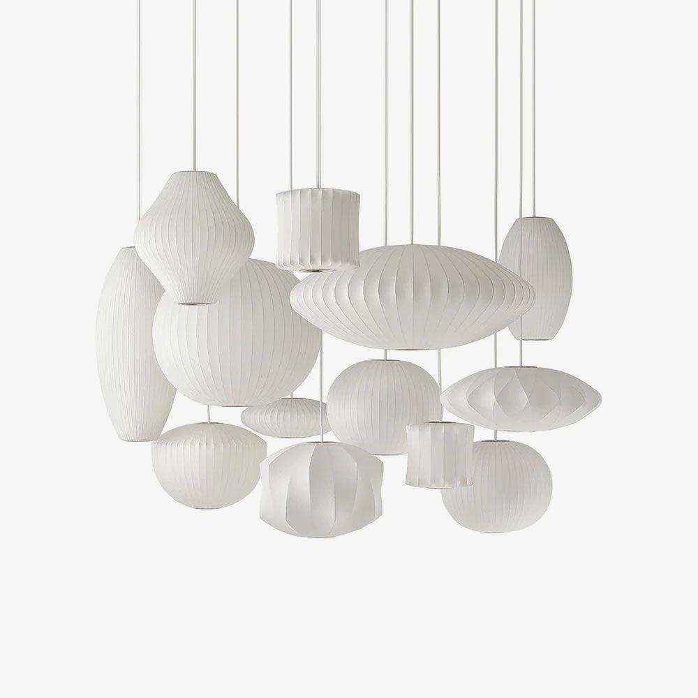 Bubble Mulberry Silk Pendant Lamp-Homelova