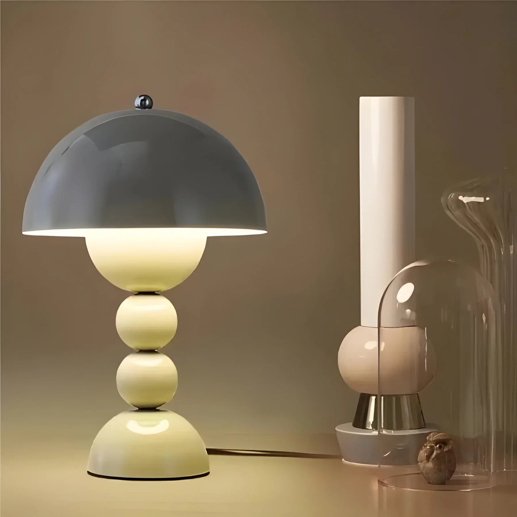 Modern Table Lamp in Scandinavian Design with Gold Accents-Homelova