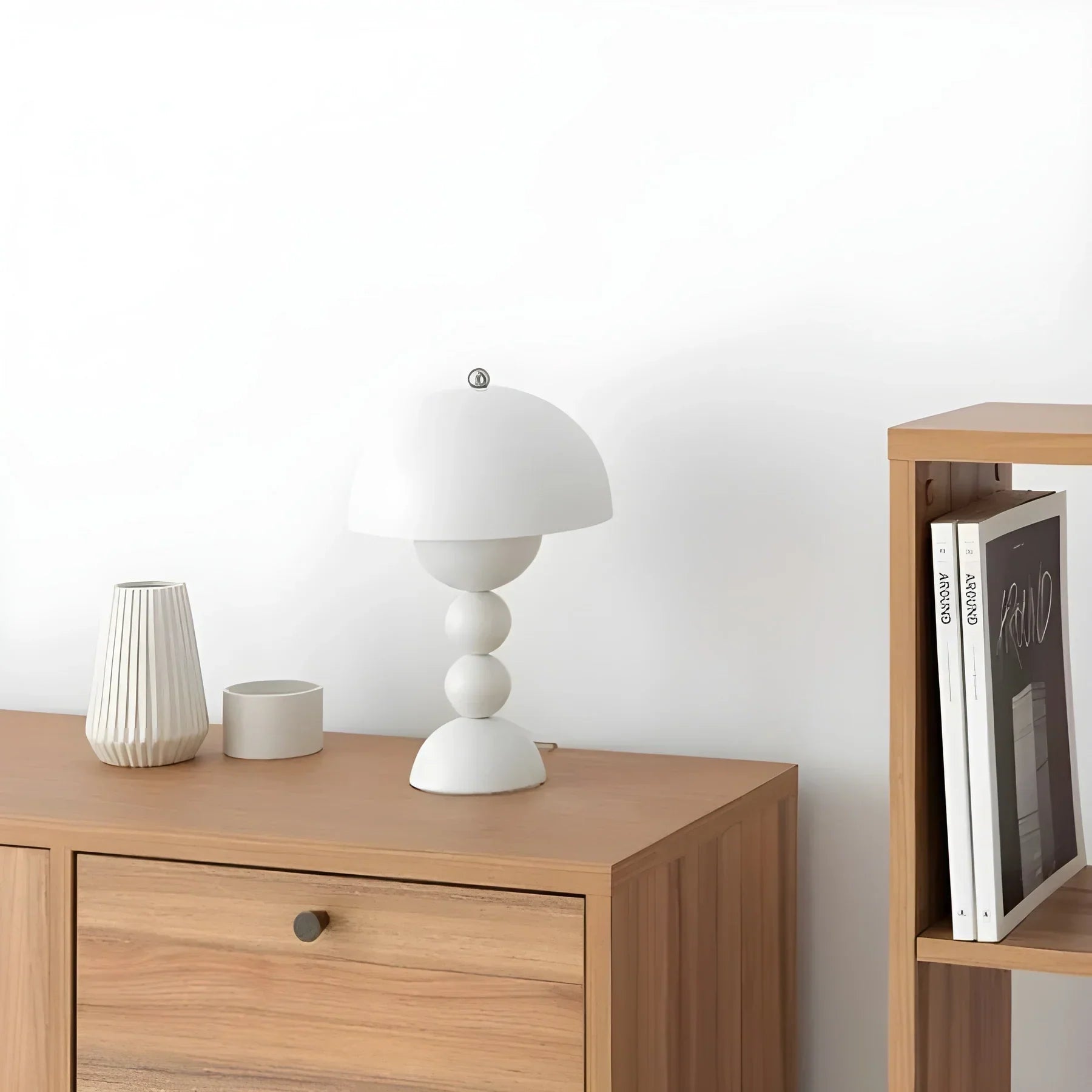 Modern Table Lamp in Scandinavian Design with Gold Accents-Homelova