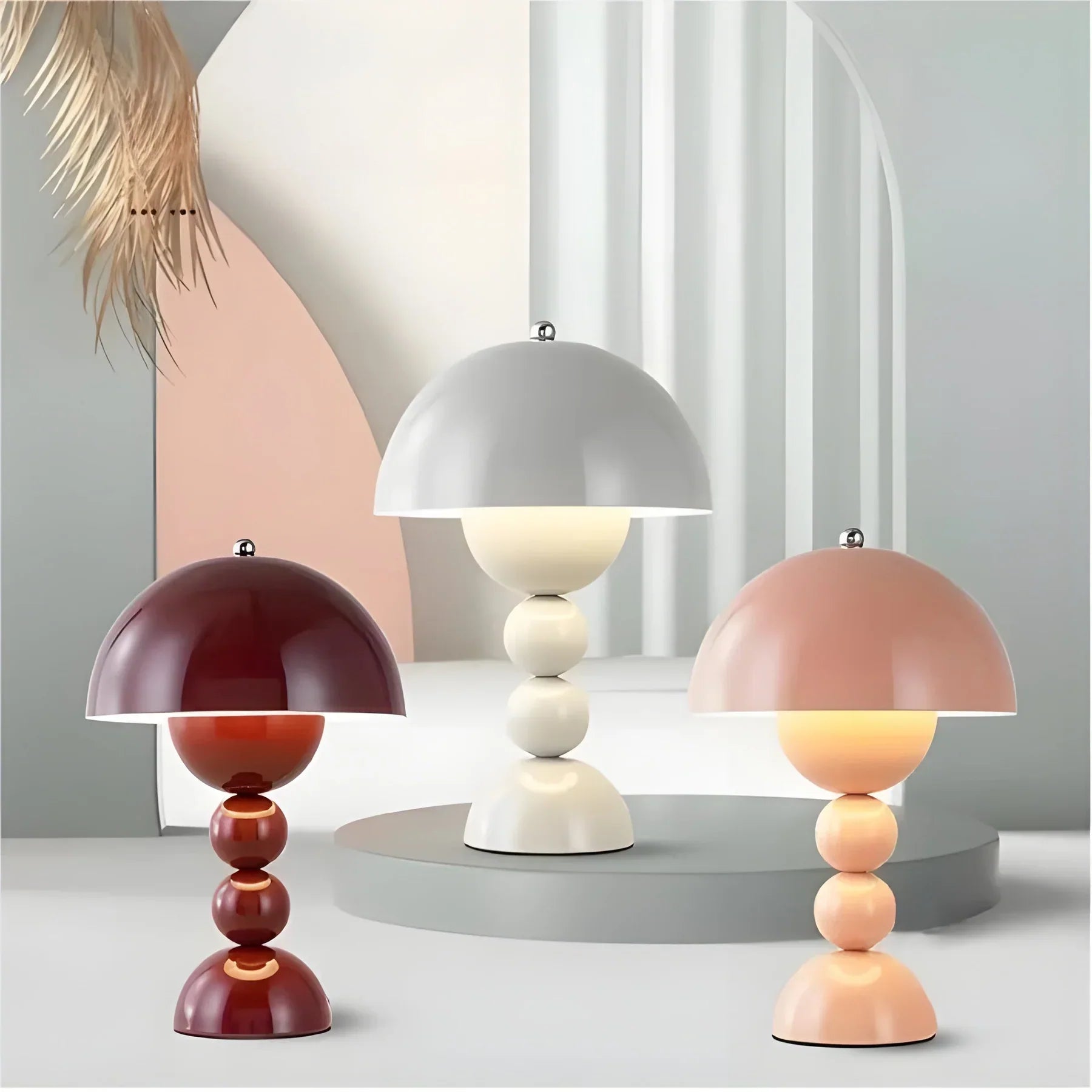 Modern Table Lamp in Scandinavian Design with Gold Accents-Homelova