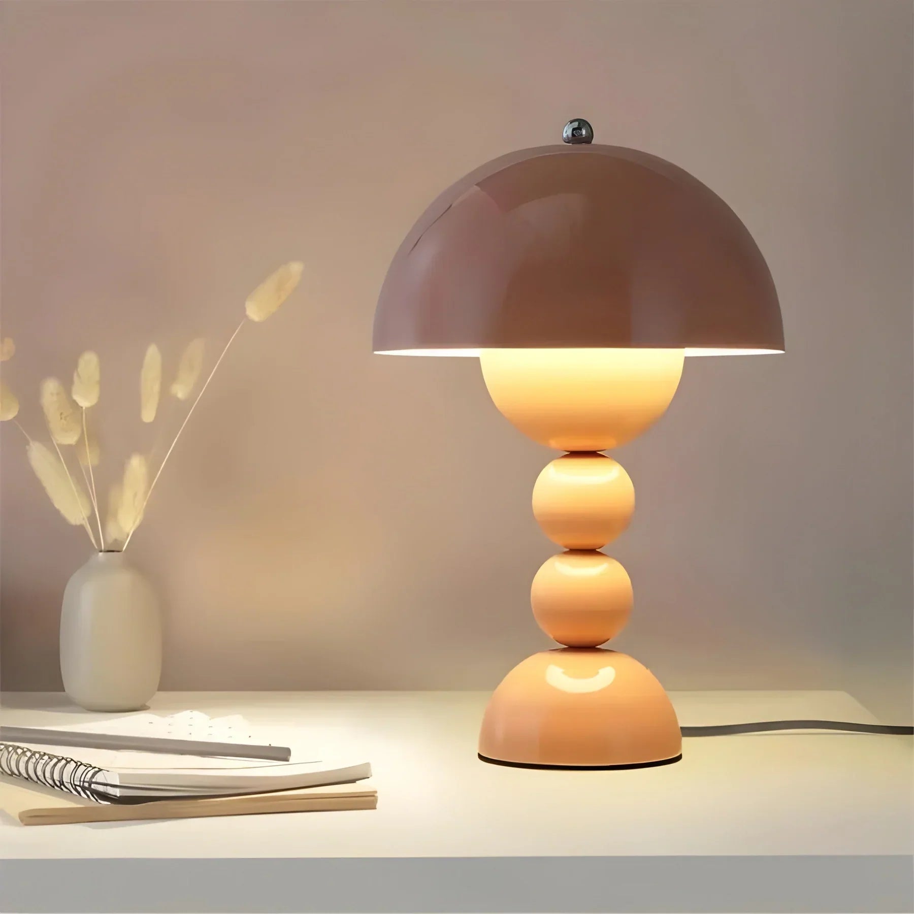 Modern Table Lamp in Scandinavian Design with Gold Accents-Homelova