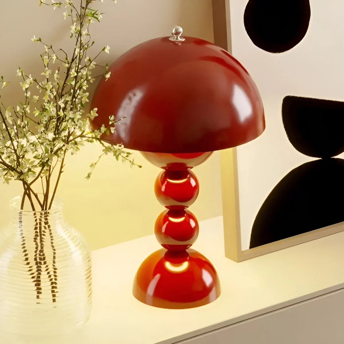 Modern Table Lamp in Scandinavian Design with Gold Accents-Homelova