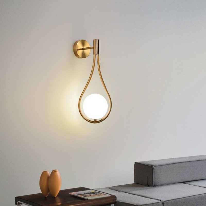 Nordic Glass Globe Wall Light-Homelova