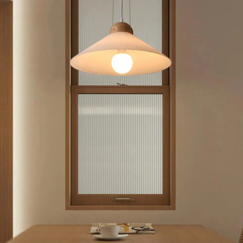 Umbrella-Shaped Wooden Modern Pendant Light-Homelova
