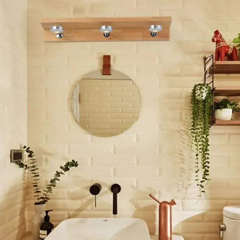 Geometry Brown Wooden Led Wall Lights-Homelova