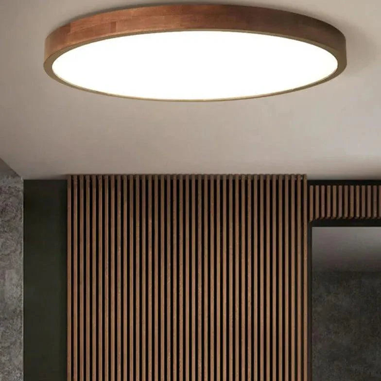 Warm and Elegant Wooden Flush Ceiling Lights-Homelova