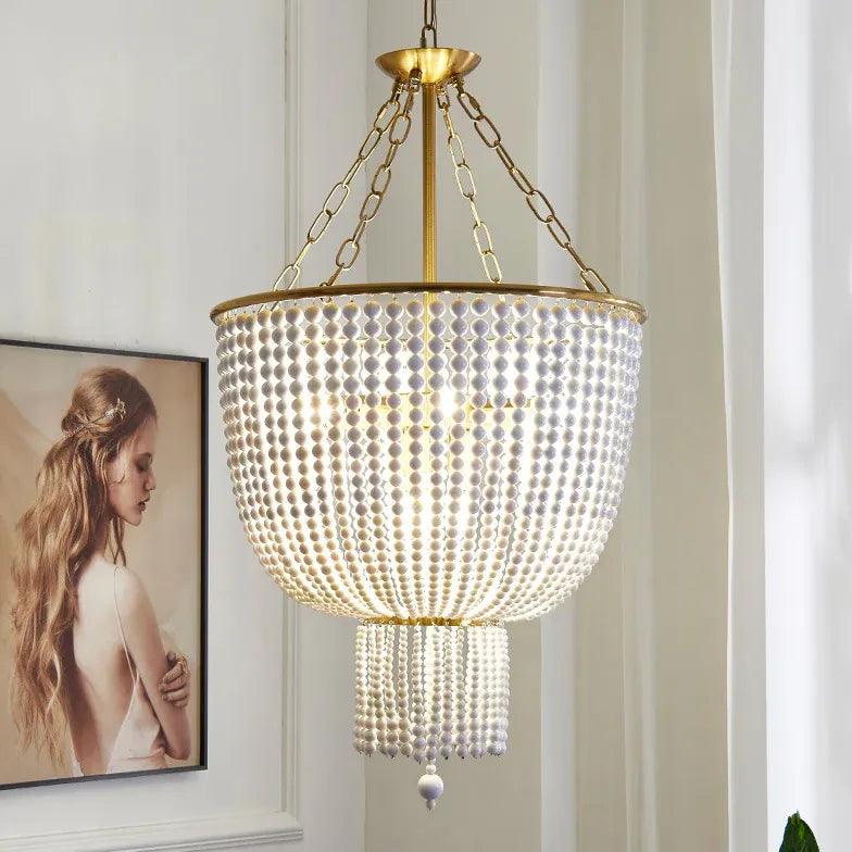 Pearl Curtain Waves for Living Room Chandelier-Homelova